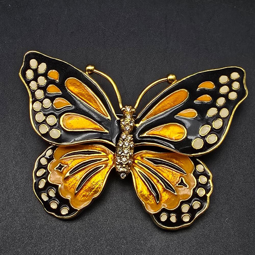 Kenneth Jay Lane Monarch Butterfly Brooch Kjl